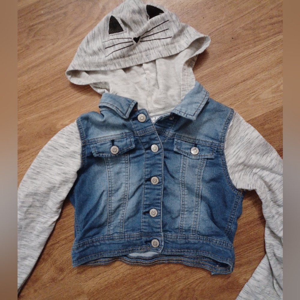 Girls Cat Denim Jacket